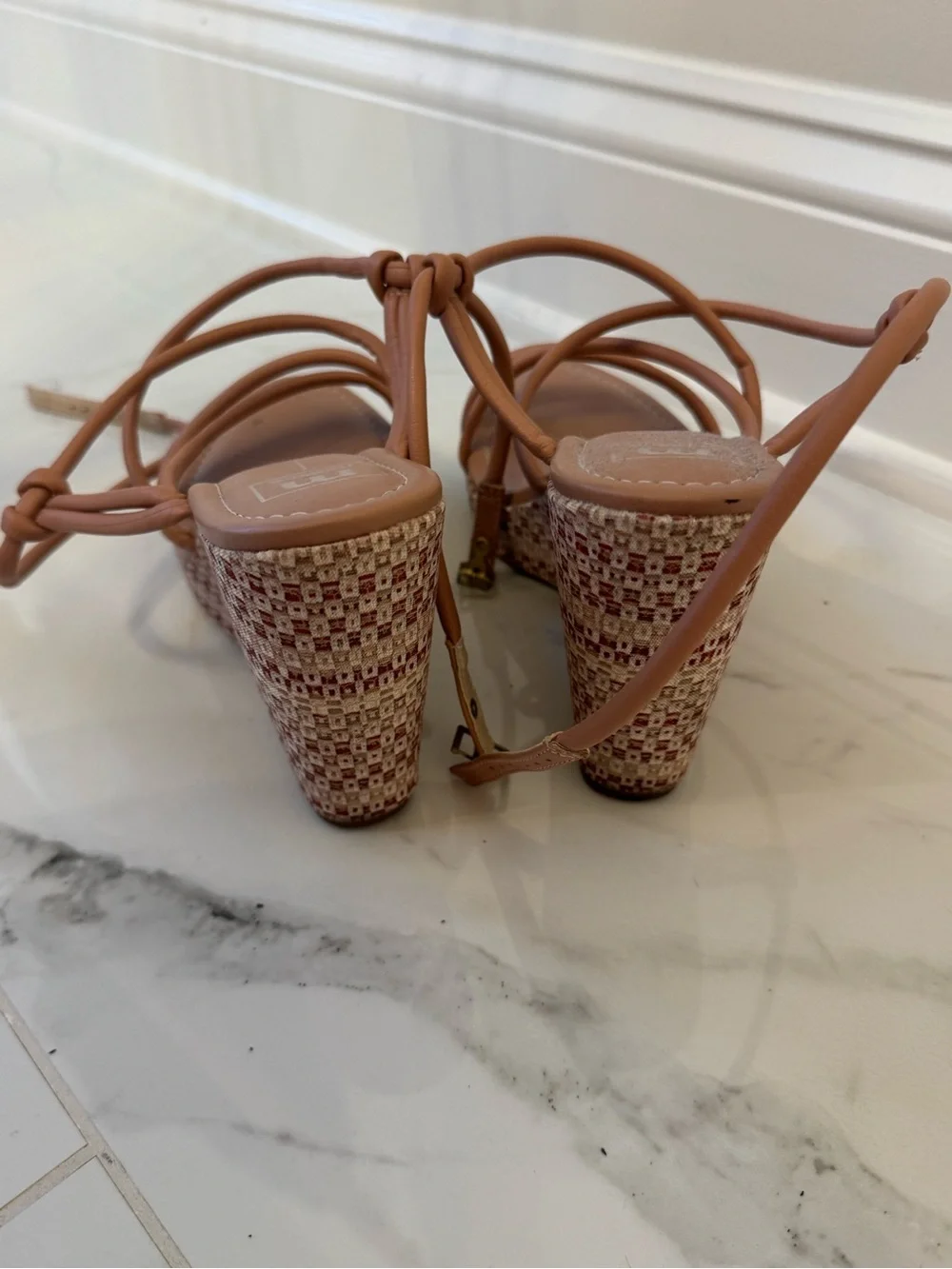 Moleca Tan Strappy Wedge Sandals Size 11 / 42 – Runs Small